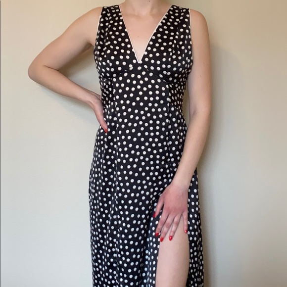 urban outfitters polka dot midi dress